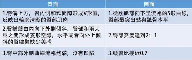 臀部美學標準
